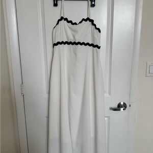 Elegant White and Black Halter Dress